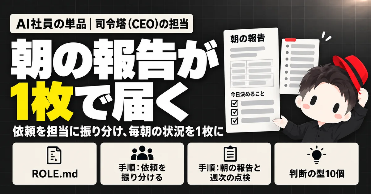 司令塔（CEO）の担当のサムネイル