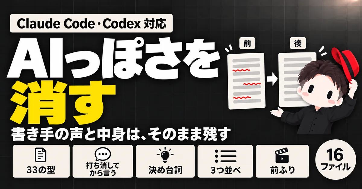 文章の AIっぽさ消しのサムネイル